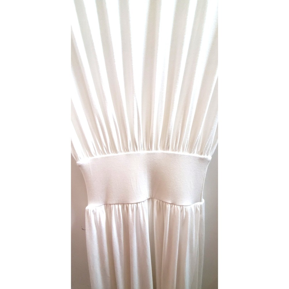 Halara Dress S White Gather Waist Great Draping Midi Batwing Tummy Control Flowy - Picture 9 of 11